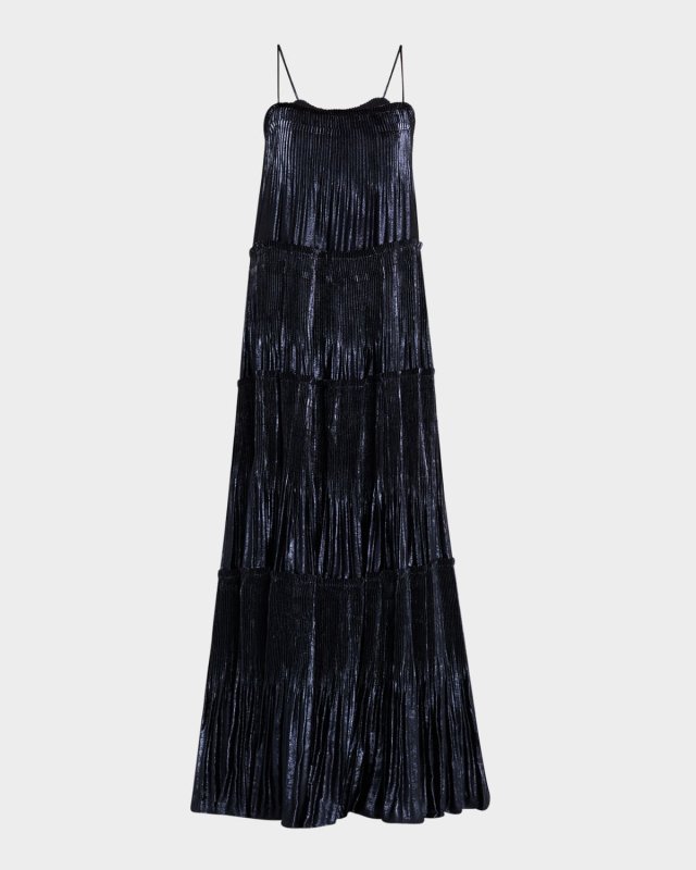 Shandon Tiered Metallic Maxi Dress